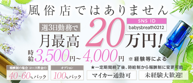 baby’s breath（ベイビーズブレス）(新潟・新発田)の一般メンズエステ(ルーム型)求人・高収入バイトPR画像1