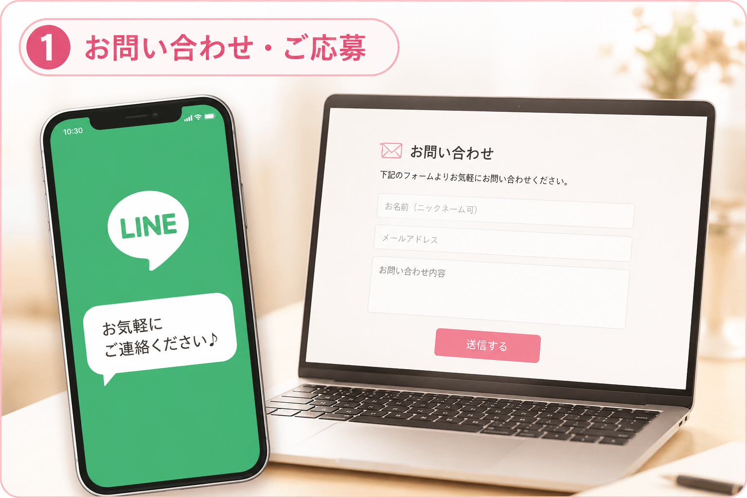 「サルート京都店」の入店の流れ1