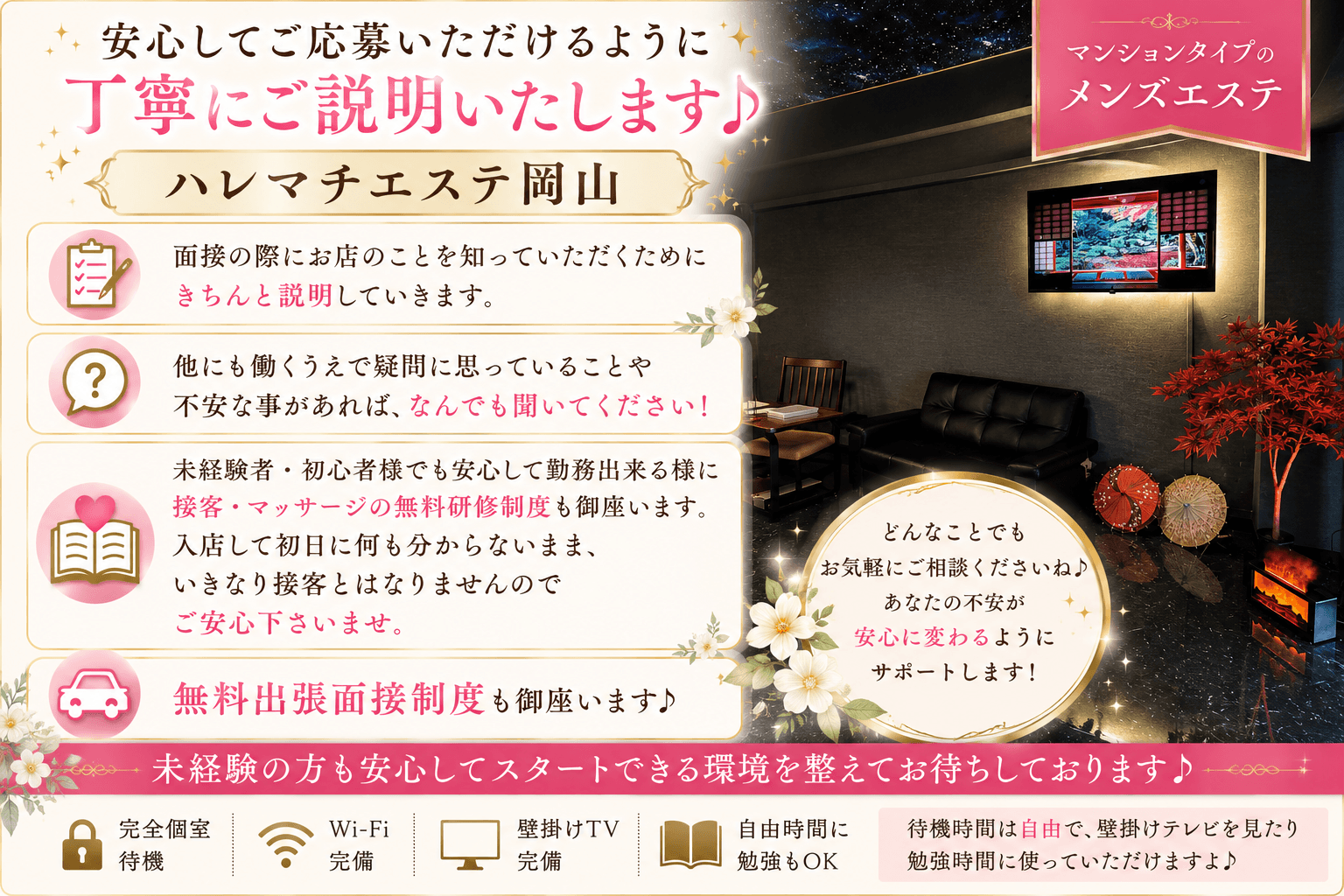 「ハレマチエステ岡山」の入店の流れ1