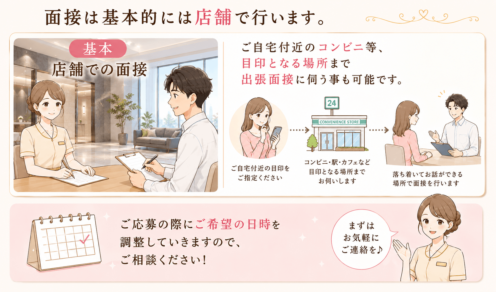 「ハレマチエステ岡山」の応募から採用までの流れSTEP2