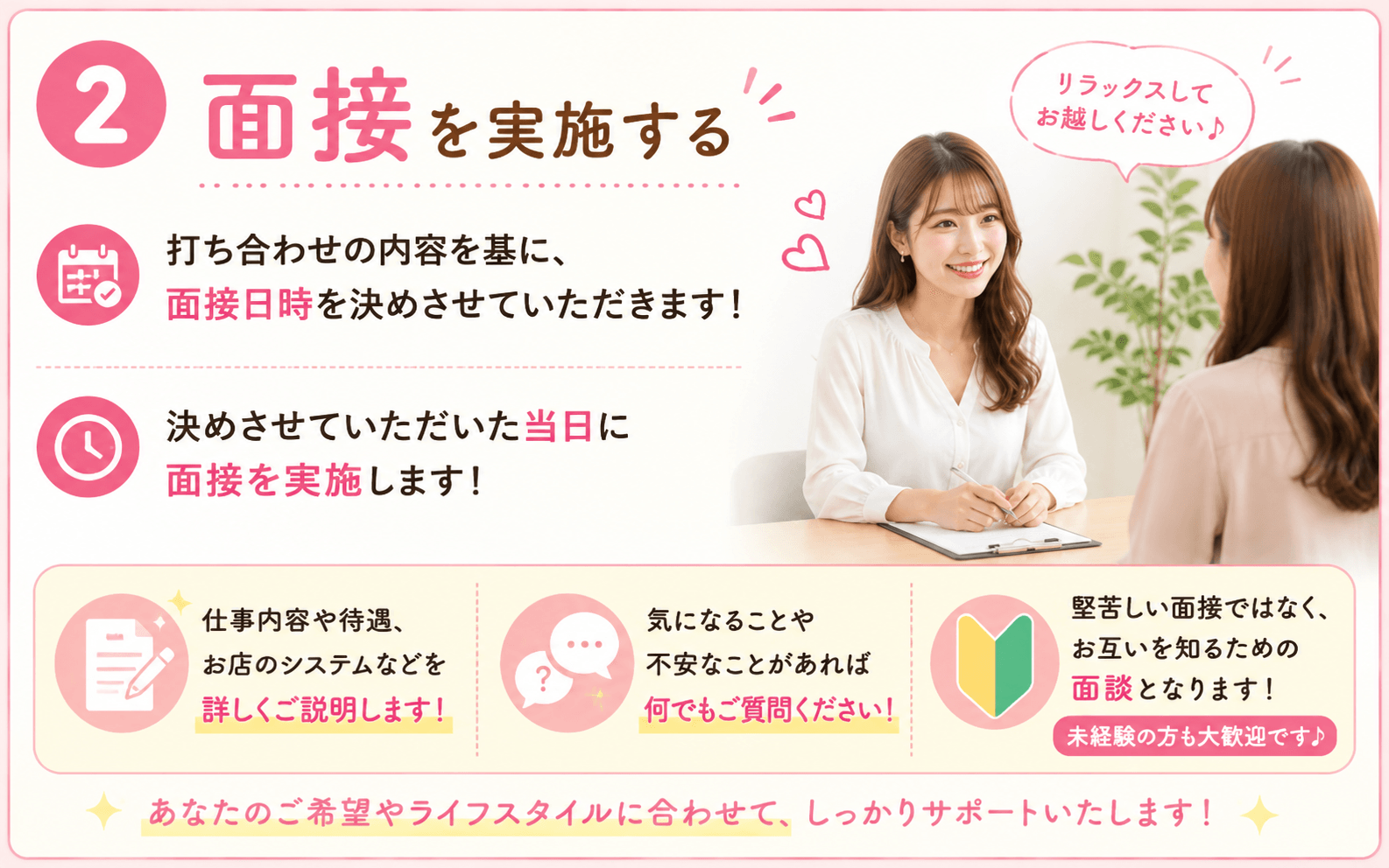 「極SPA Rirum」の応募から採用までの流れSTEP2