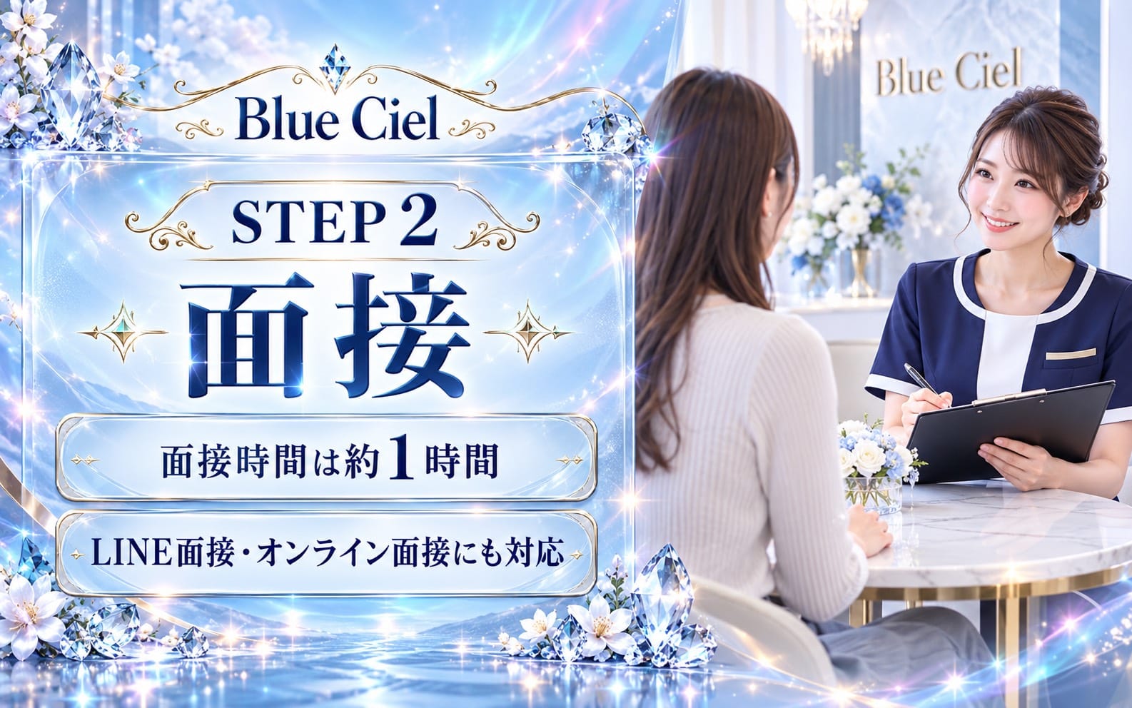 「神戸三宮メンズエステ Blueciel～ブルーシエル～」の応募から採用までの流れSTEP2